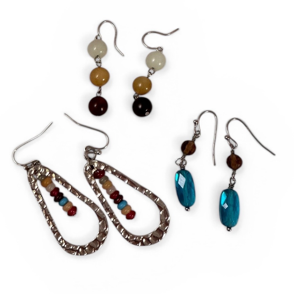 Unbranded Drop Earring Set Women OS Multicolor Excellent Boho Beaded 3‎ Pairs